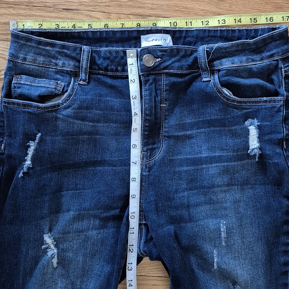 Cello Women's Size 14 Holly Springs Mid Rise Distressed Skinny Ankle EUC - Picture 6 of 8